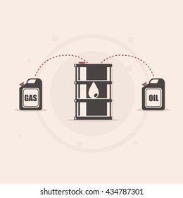 Vector Flat Oil Benzine Gas