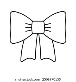 Vector flat outline bow tie isolated on white background