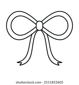 Vector flat outline bow tie isolated on white background