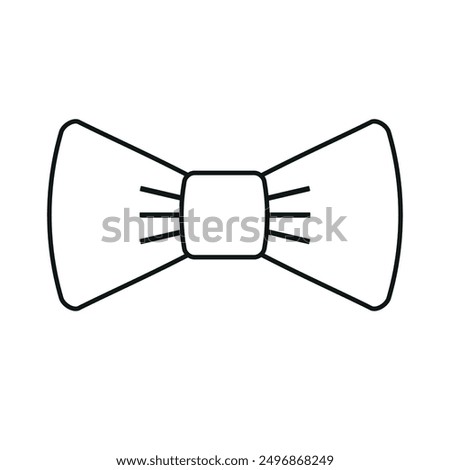 Vector flat outline bowtie isolated on white background