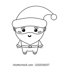 Esquema plano vectorial Navidad Papá Noel aislado en fondo blanco