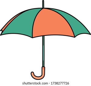 vector flat outline colorful umbrella 
