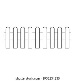 Vector flat outline county fence icon isolated on white background