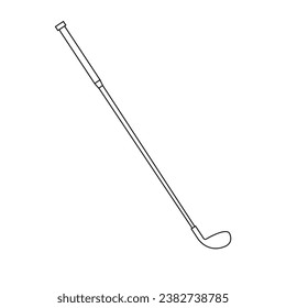 Vector flat outline golf stick isolated on white background