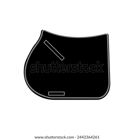 Vector flat outline horse equestrian saddle pad isolated on white background