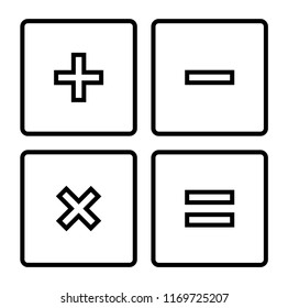 Сalculator. Vector flat outline icon illustration isolated on white background.
