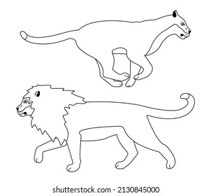 725 Lioness outline Images, Stock Photos & Vectors | Shutterstock