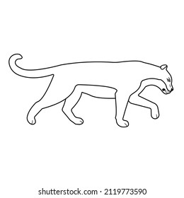 Vector flat outline lioness isolated on white background