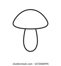 Vector flat outline mushroom isolated on white background