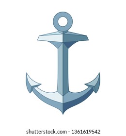 vector flat outline sea icon vintage Anchor