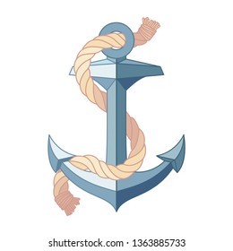 vector flat outline sea icon vintage Anchor