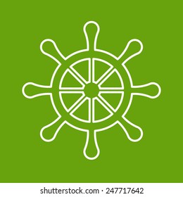 Vector flat outline steering wheel icon. Eps10