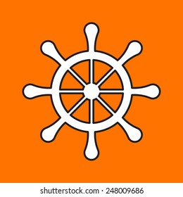 Vector flat outline steering wheel icon. Eps10