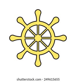 Vector flat outline steering wheel icon. Eps10