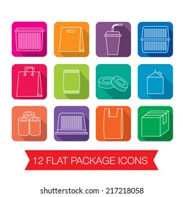 Vector Flat Package icons