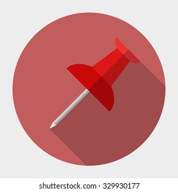 Vector flat pale icon. Illustration of push pin.
