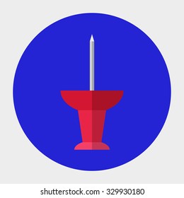 Vector flat pale icon. Illustration of push pin.