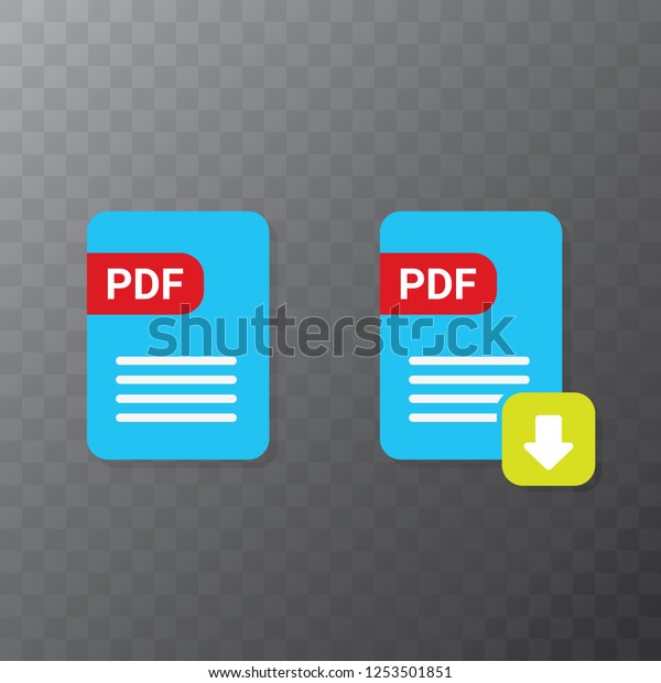 Vector Flat Pdf File Icon Vector Stock Vector Royalty Free 1253501851