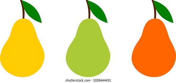 Vector flat pears isolated