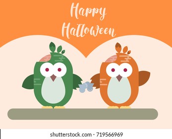Vector flat penguin characters stylized as zombies. Modern flat illustration.
