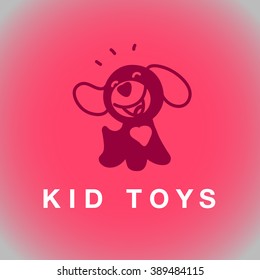Vector flat pet logo. Dog, cat simple icon. Pet shop logo, animal goods store, pet food logo brand design. Pet center insignia. Kid shop logo.