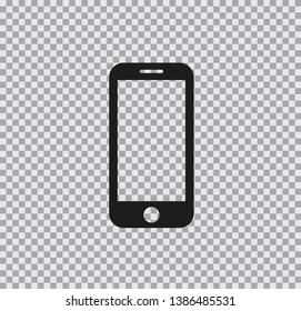Vector flat phone icon on transparent background
