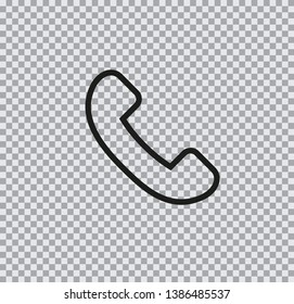 Vector flat phone icon on transparent background