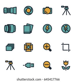 Vector flat photo icons set on white background