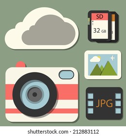 vector flat Photography icon set