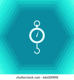 Vector flat physics dynamometer for laboratory work on hexagonal background 
