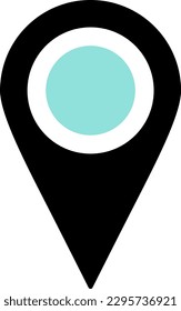 Vector flat pin icon as a place position designation concept