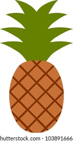 Vector flat pineapple isolated
