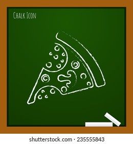 Vector flat pizza icon outline isolated. Eps10