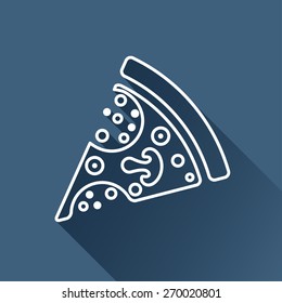 Vector flat pizza icon outline isolated. Eps10