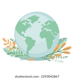 Vector flat planet Earth.  Flat design vector illustration for web banner, web and mobile, infographics. Vector icon isolated on background
