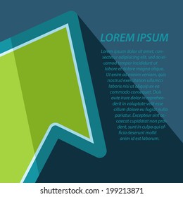 Vector flat pointer icon with text. Eps10