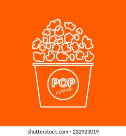 Vector Flat Popcorn Icon Isolated Outline. Eps10