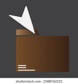 vector flat power brown color folder icon