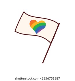 Banderas lgbt del mes del orgullo plano vectorial sobre fondo blanco.