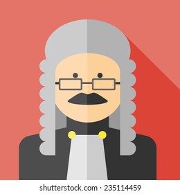 Vector flat profession judge colorful icon. Eps10