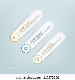 Vector flat progress banners with colorful tags.