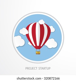 Vector flat project sturtup illustration. Start concept.
