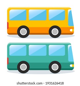 Vector Flat Public Bus Design