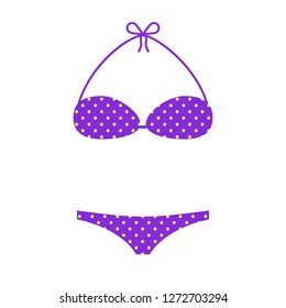 Vector flat purple swim wear isolated on white background