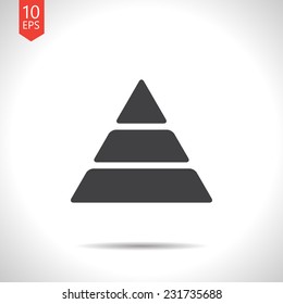 Vector Flat Pyramid Icon Isolated On White. Eps10