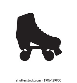 Vector flat quad roller skates silhouette isolated on white background