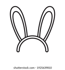 Vector flat rabbit bunny ears hair bezel isolated on white background