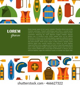Vector flat rafting background