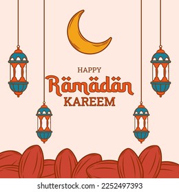 vector flat ramadan social media posts collection