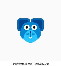 Vector Flat Rat's face isolated. Cartoon style illustration. Mouse, Animal's head logo. Object for web, poster, banner, print design. Advertisement decoration element